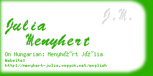 julia menyhert business card